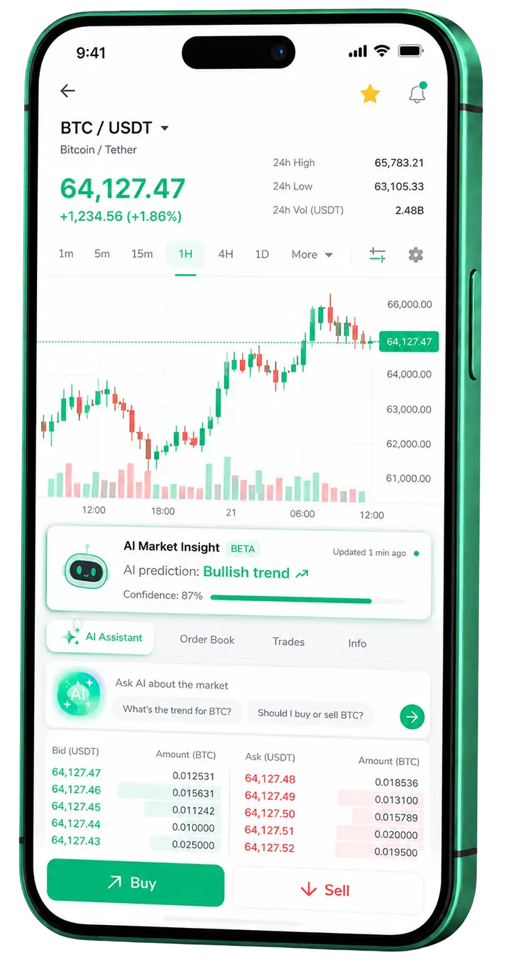Crypto Volton AI mobile trading view